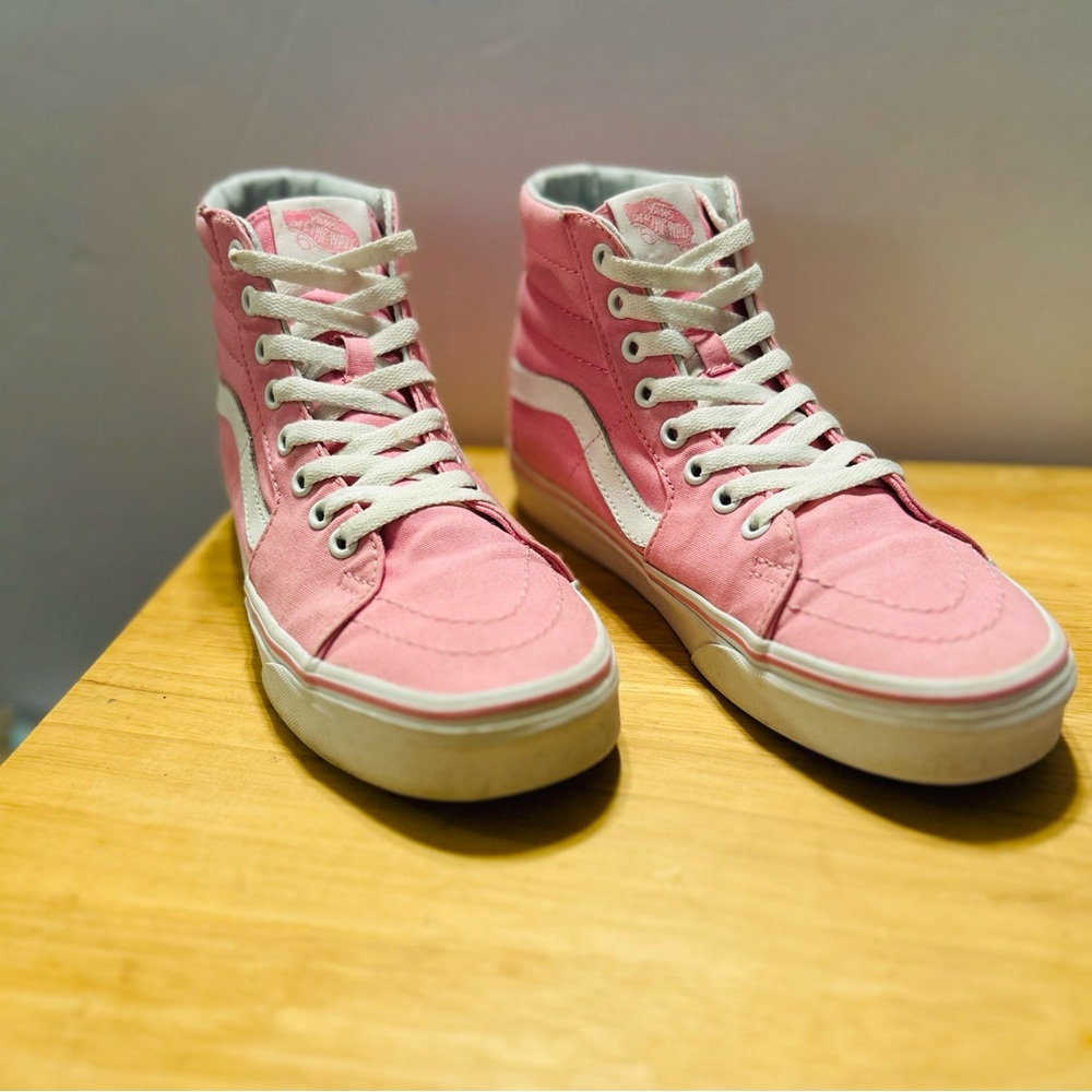 VANS SK8-Hi Pink High Tops Women’s 7.5 Men’s 6.0 Skating Shoes Canvas 721356
